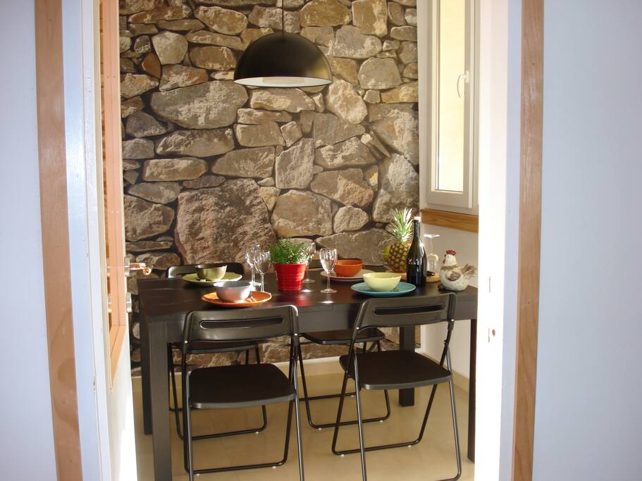 kitchen and dining area