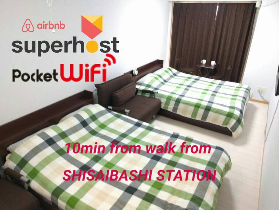 Only 10 min walk to SHINSAIBASHI station!!