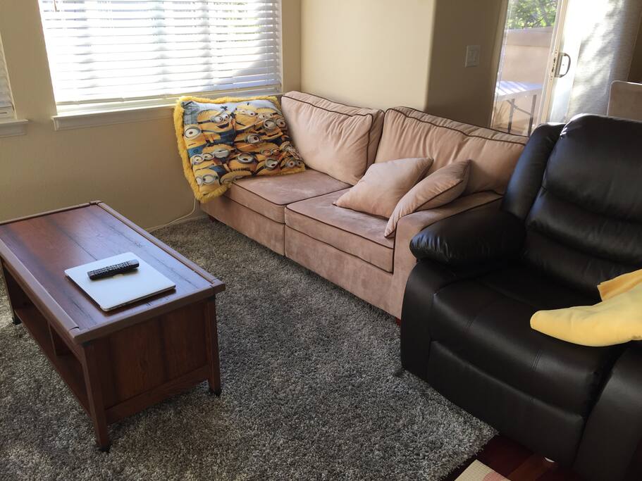 One couch and a recliner