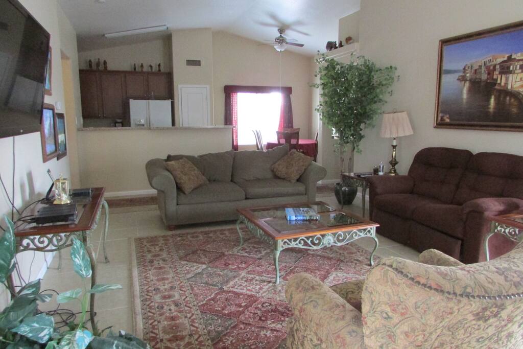 Comfy living room with 50" TV