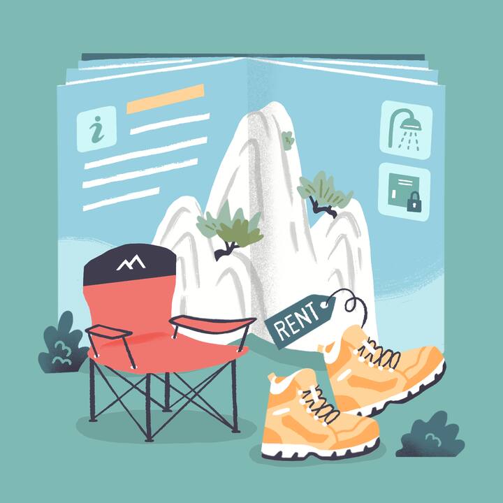 Illustration showing the hiking centre