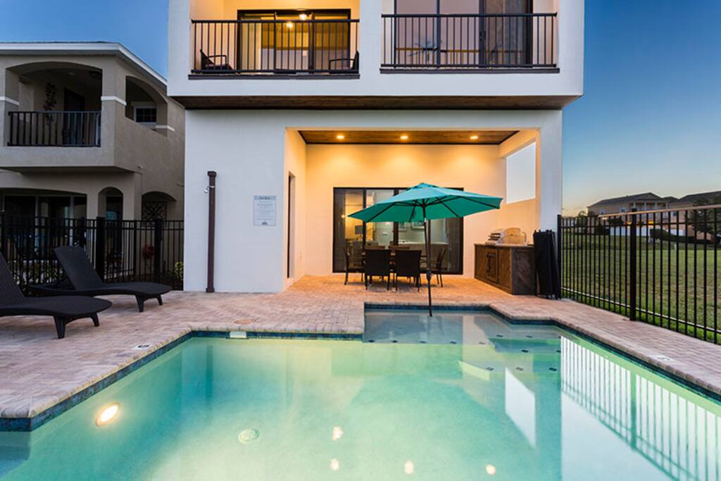 Spend evenings by your private pool and spa