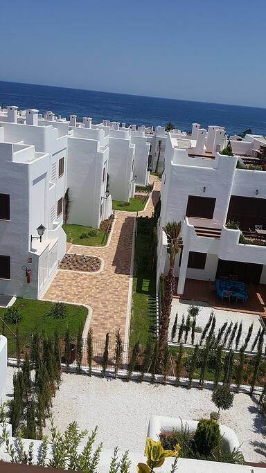 The superb view from the balcony of the apartment showing the quality of the urbanisation