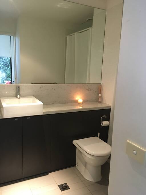 Your private ensuite, complete with a stand up shower.