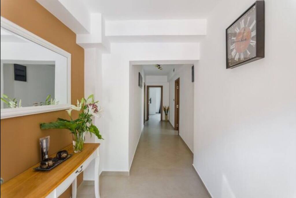 The hall of the building where the three apartments have their private entrances