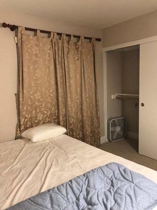 Room with closet and new Pillow. For two guests