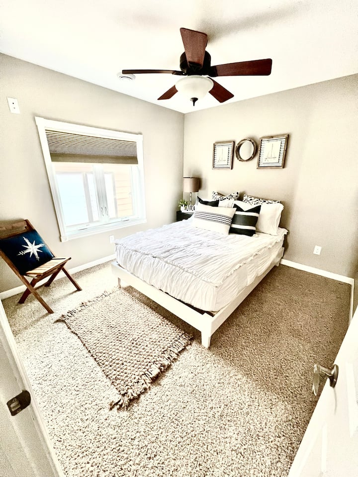 Our trundle bed room got an upgrade. Now featuring a full size bed. 