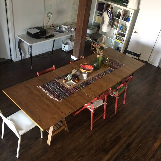 Our communal table for working/dining.