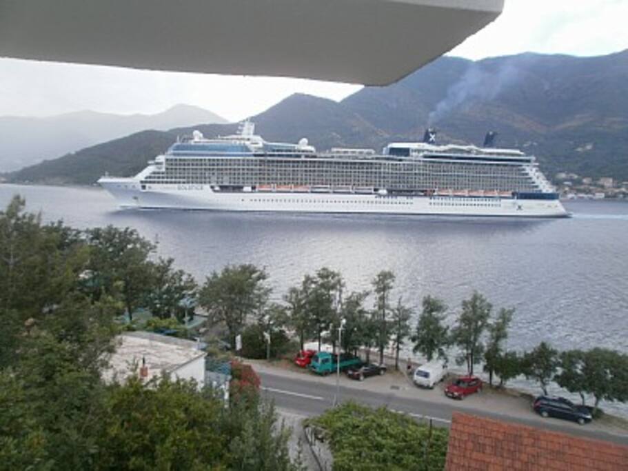 watch the liners go by on the spacious balcony