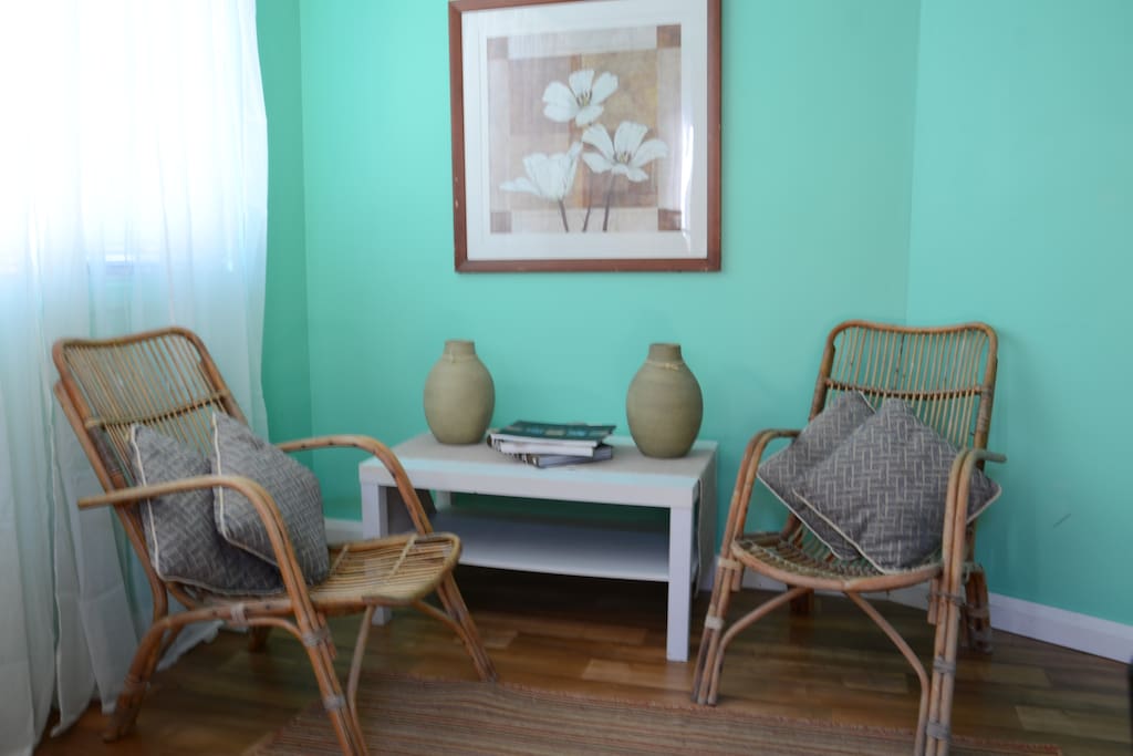 The lovely bright sitting area in the studio.