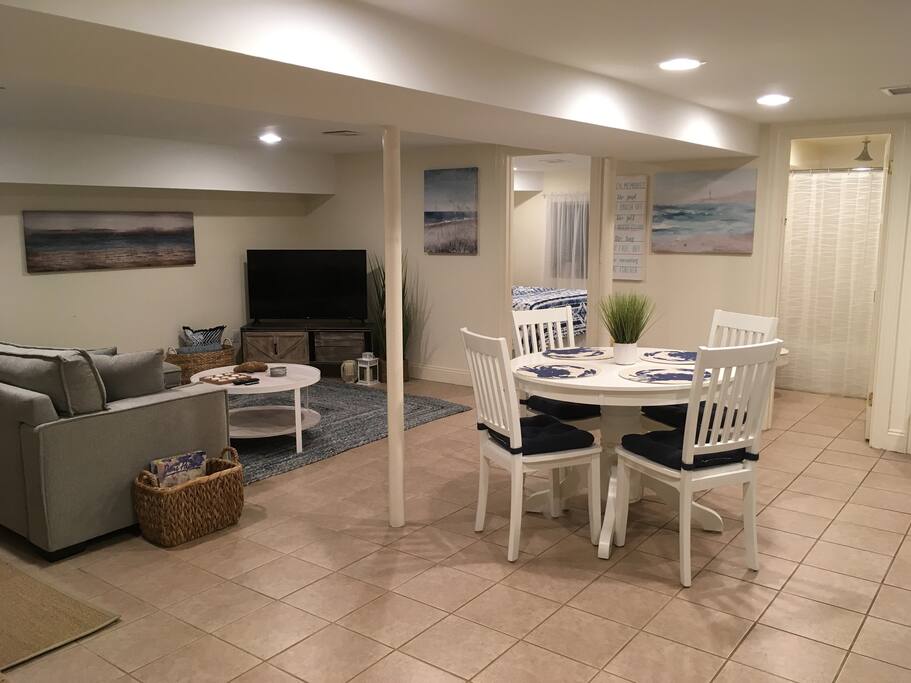 What you will see when you first walk in the door. Welcome to la casa della sirena, a coastal getaway that's perfect for any season!