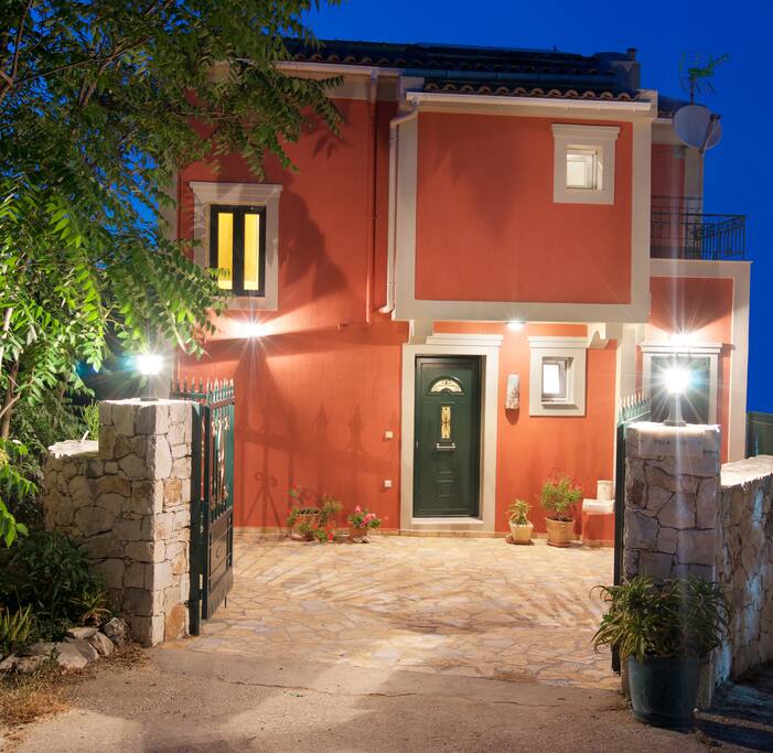 VIEW OF OUR VILLA AT NIGHT