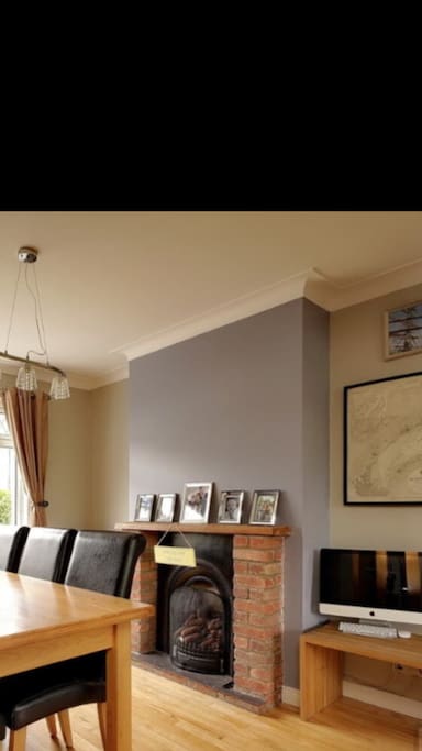 Dining area with large table