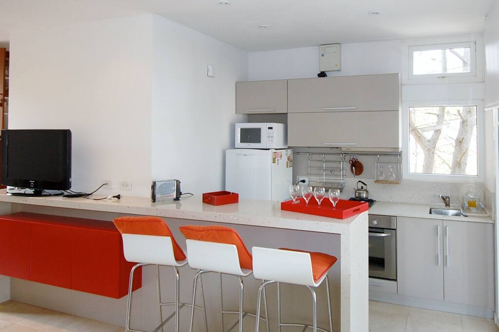 Cocina integrada al living comedor
