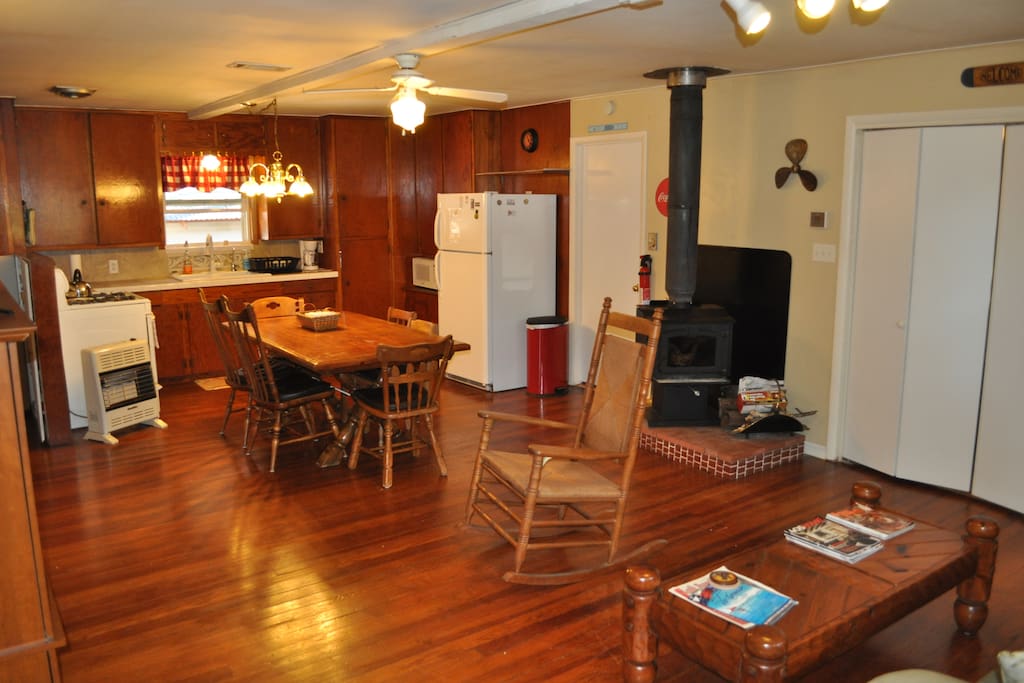 Open concept living/ dining area for convenient family gatherings.
