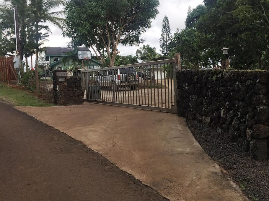 Gated entry to the Hilltop Home