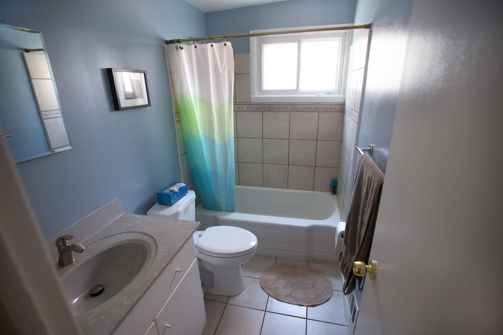 Bathroom, about 5 feet down the hall (shared )