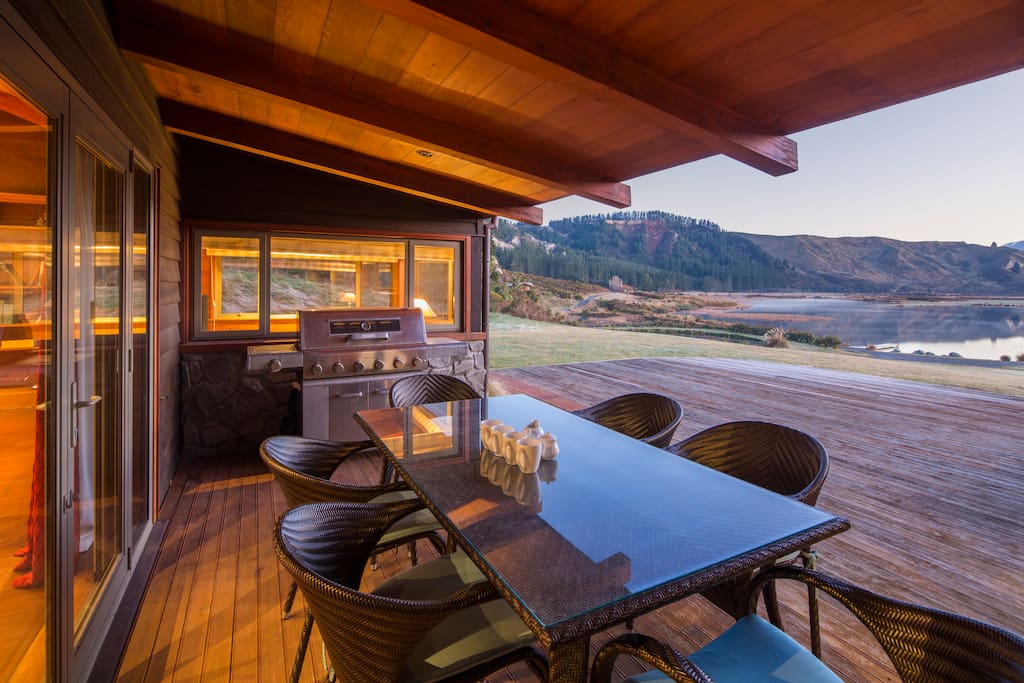 Outdoor deck with BBQ