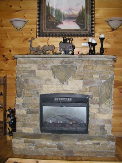 Fireplace warmth and romantic atmosphere