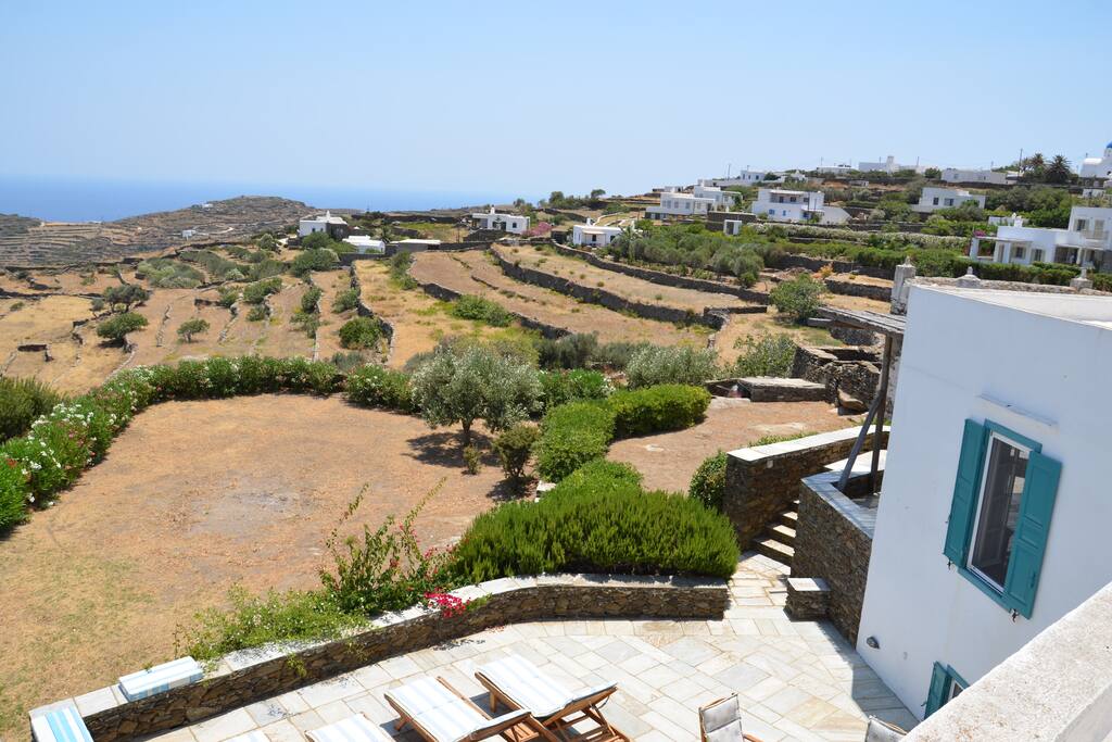 Veranda with a view of the village of Exambela