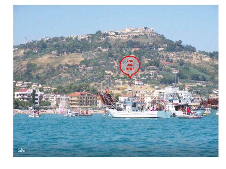 Vista della casa dal mare