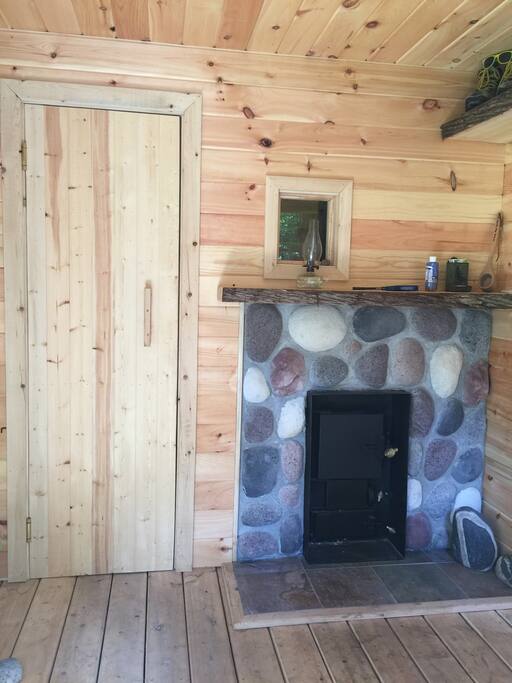 Sauna's changing room.