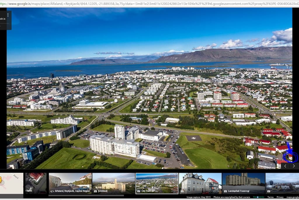 Air view of (a part of) Reykjavik