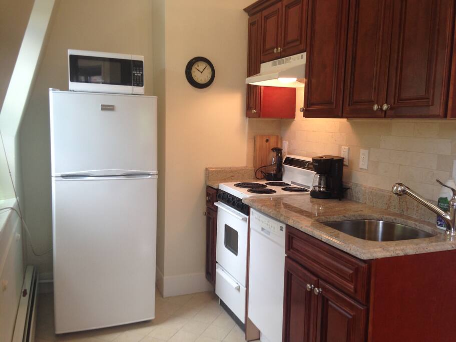 Feel free to make yourself at home, use the kitchen if you don't feel like going out!