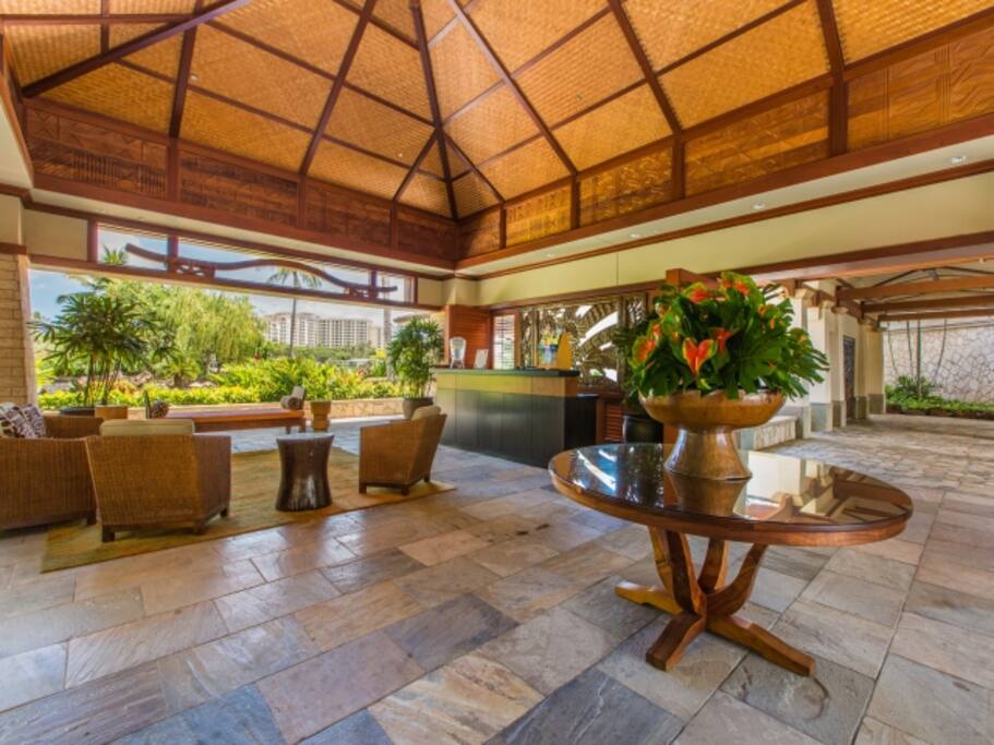 The lobby is well appointed, and has a concierge desk.