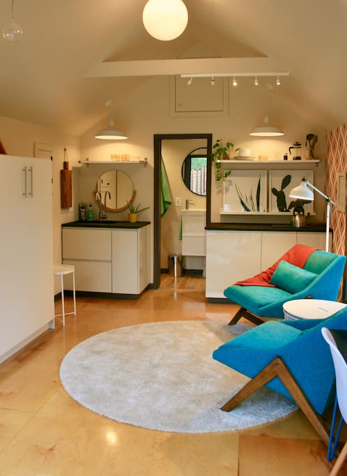 Our Studio is now our favorite space of our home! We have put a lot of love and energy into making it comfortable, and we hope that you will enjoy it, too.