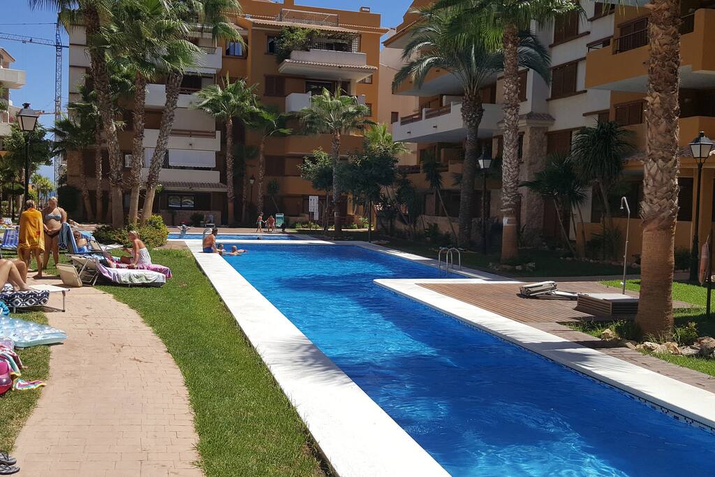The pool outside the apartment.