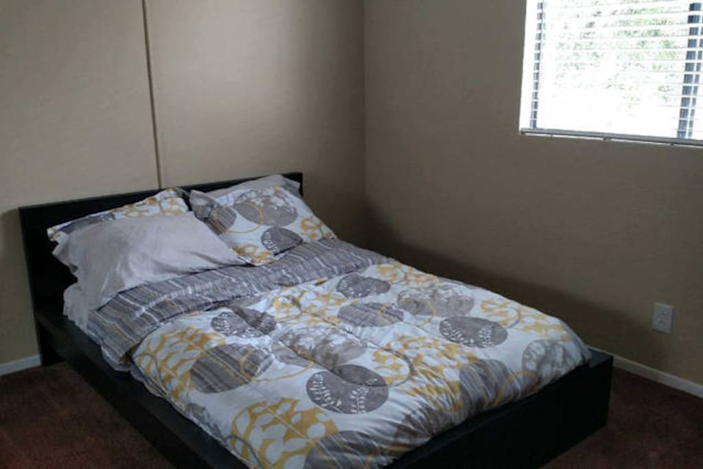 Private Bedroom with full bed and sliding door closet