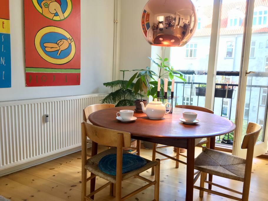 Dining area and the french balcony