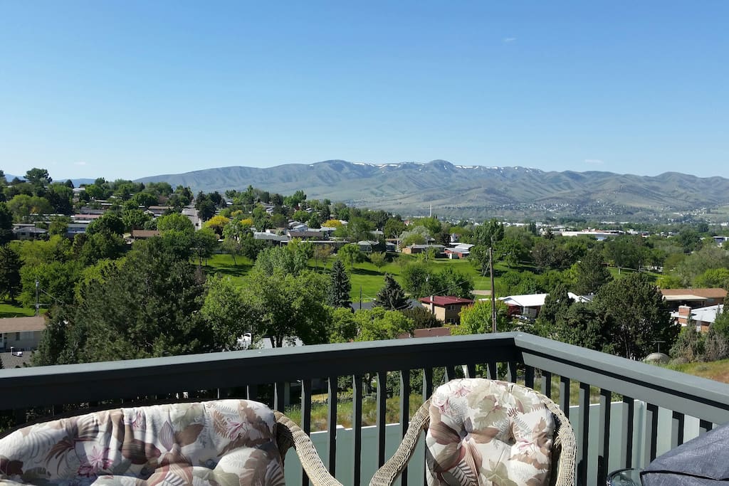 Upstairs deck view, also panoramic views of surrounding mountains from formal livingroom, dinning room and kitchen.