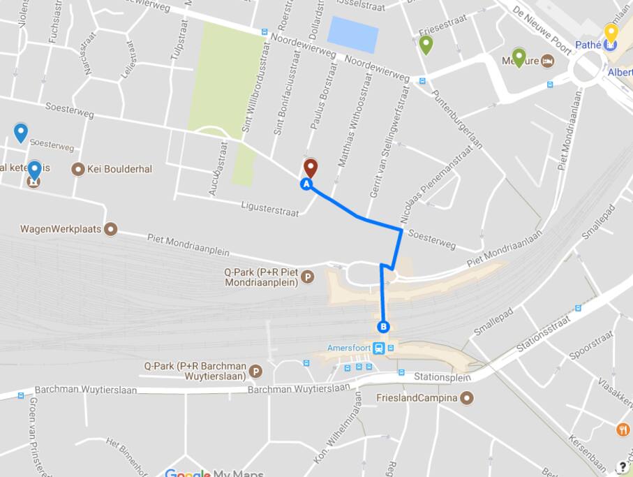 200 meters from train station