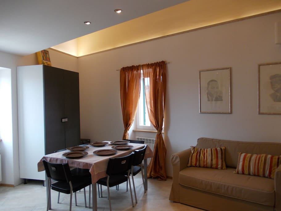 Living-room open space with kitchen.