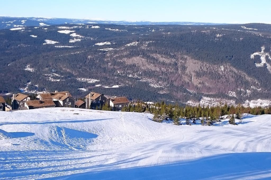 Geitryggen sett ifra alpinanlegget. Ski in/out