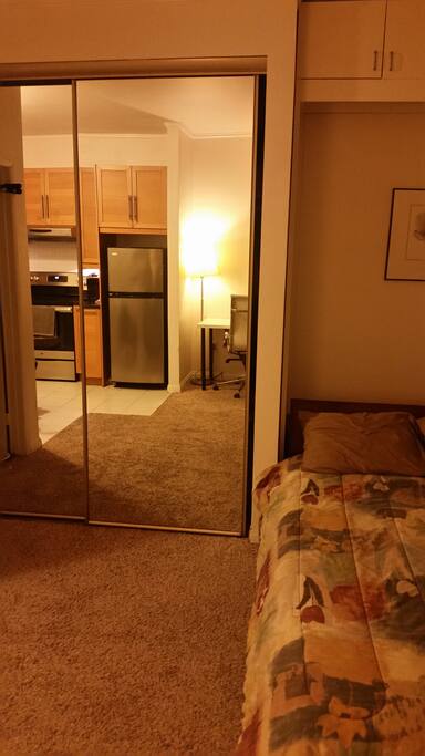 Double door mirror closet