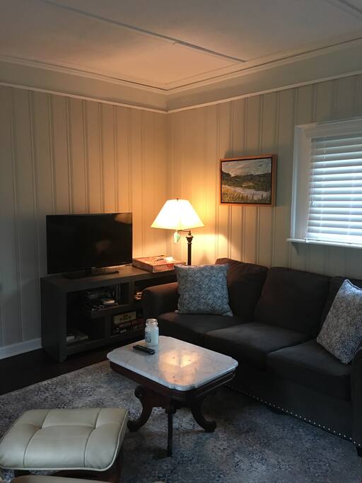 Living room opens to the back yard