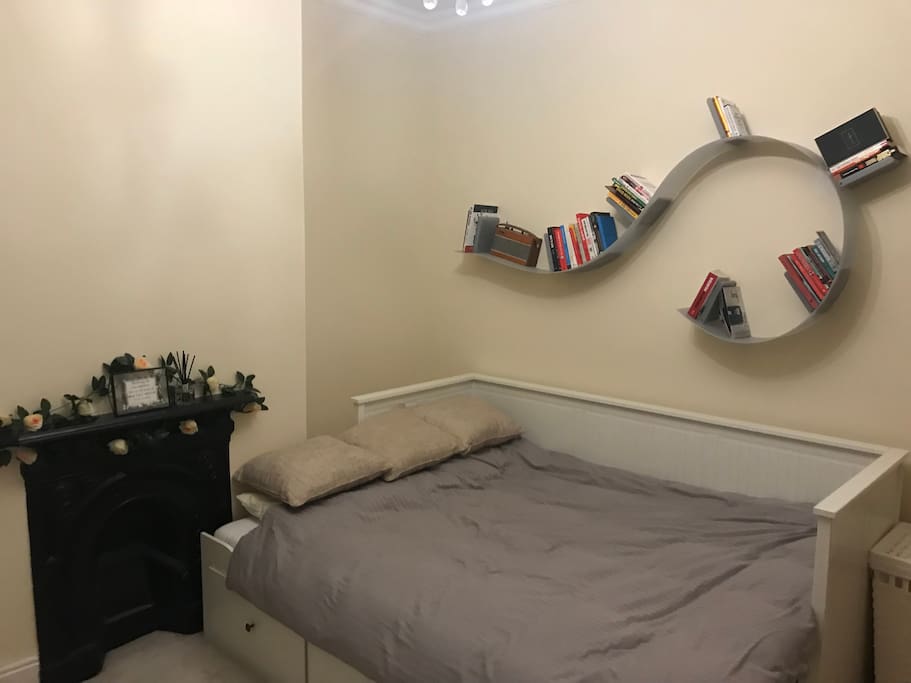 Comfortable bed - made into a double (can be single or double).