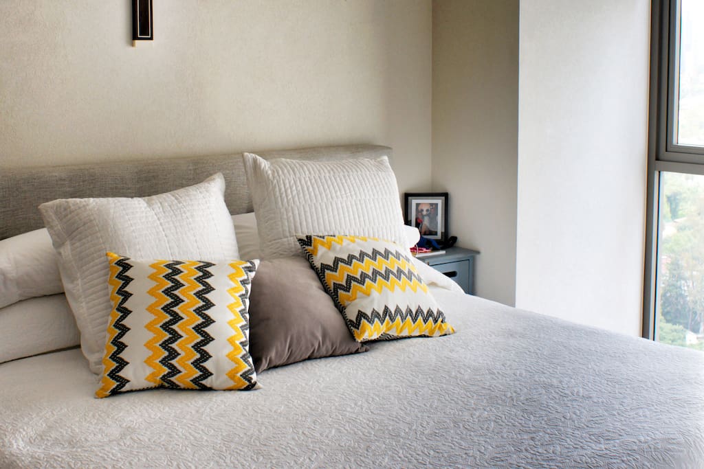 King size bed in master bedroom