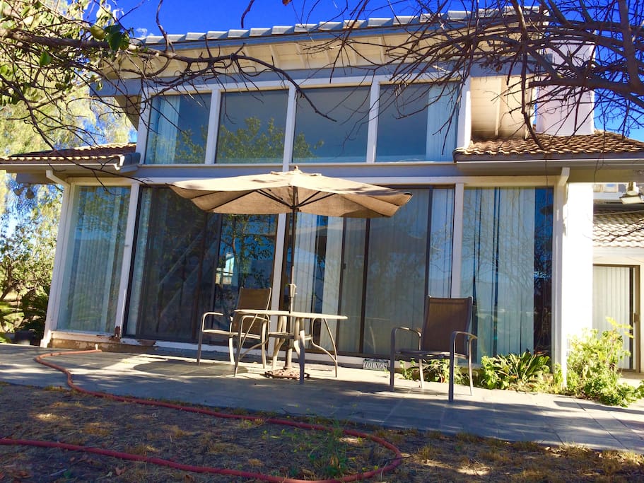 The back view of the guest house at the Rancho del Sol