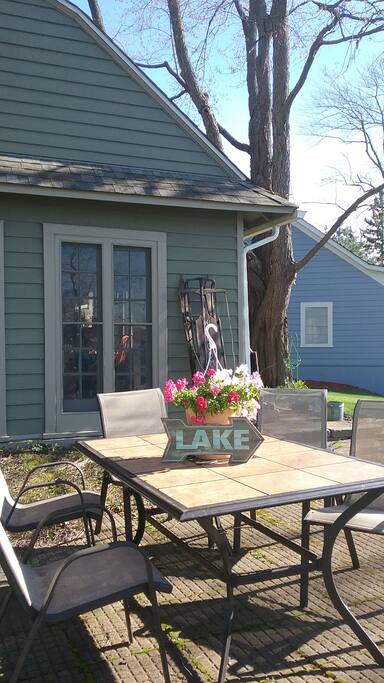 This patio are is the best place to eat any of your meals, with the kitchen not far away and the grill closer.
