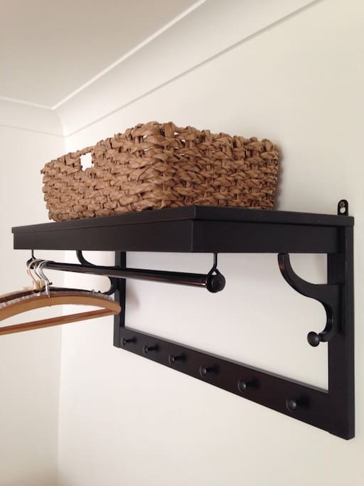 Hanging rack in bedroom
