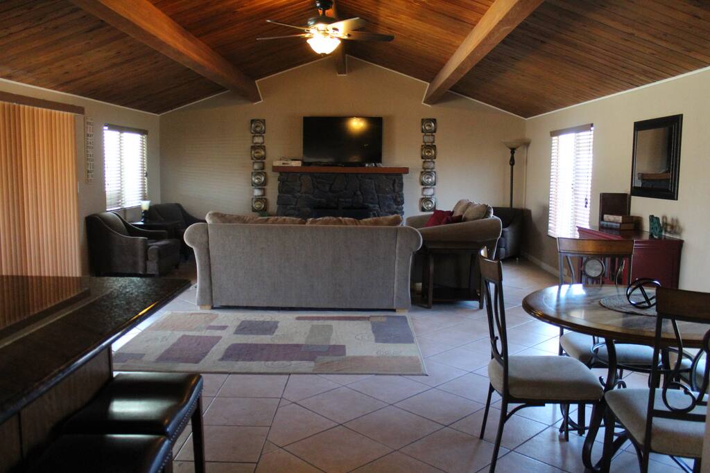 Plenty of seating and Large Flatscreen Smart TV!