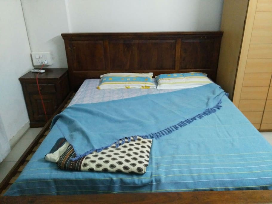 King size bed in master bedroom