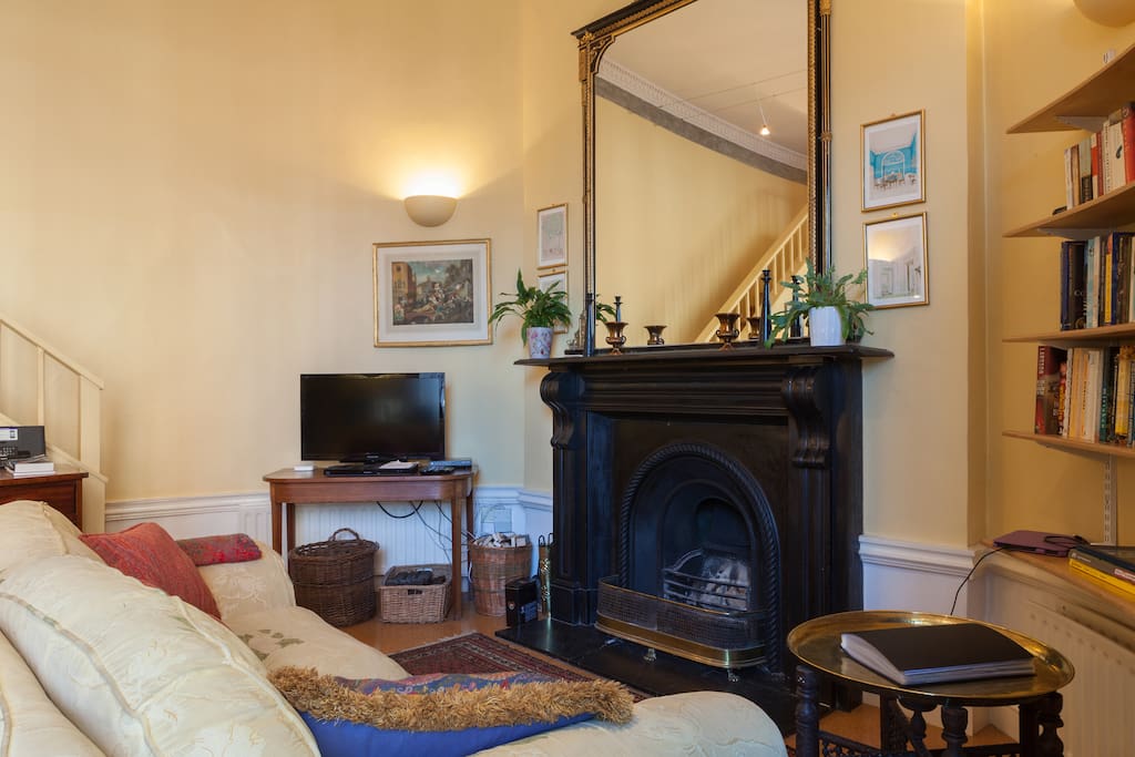 Watch TV in front of fire