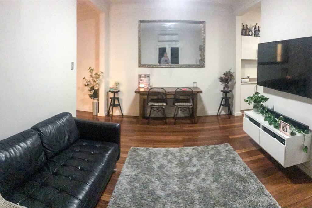 Lounge and dining room.