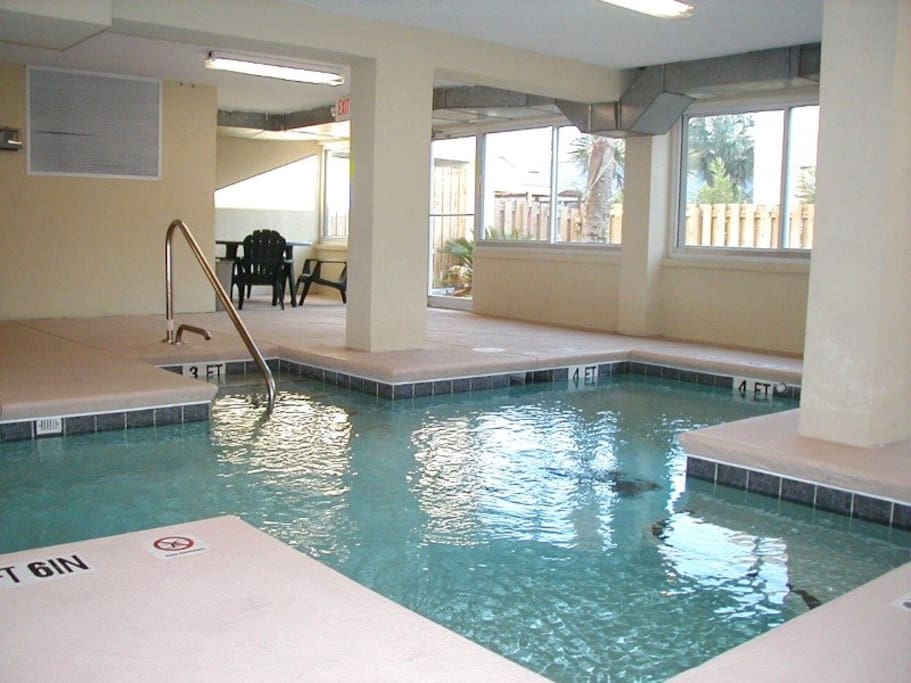 Relax and enjoy the indoor swimming pool with jetted area