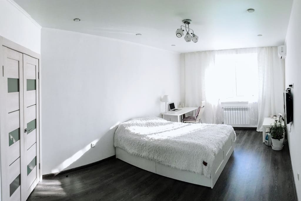Bedroom with work area